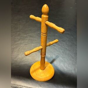 Wooden Mug Tree Stand in Honey Oak - Home Accents